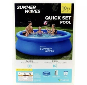 Summer Waves 10'x30" Quick Set Inflatable Above Ground Pool w/ Filter Pump - NEW - Picture 1 of 3