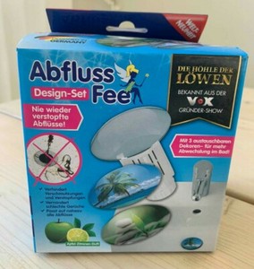Abfluss Fee Verschlussstopfen Design-Set inkl. 3 Kappen und Duftstein Abflussfee