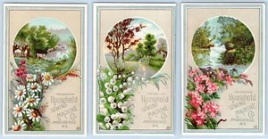 LOTE/3 MÁQUINAS DE COSER DOMÉSTICAS DE LA DÉCADA DE 1880 CO PROVIDENCE RI VICTORIANAS TARJETAS COMERCIALES - Imagen 1 de 5