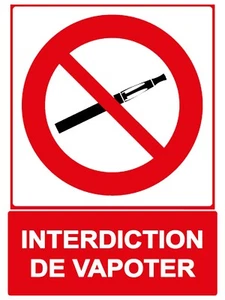 PLAQUE Alu VAPOTER  VAPOTAGE INTERDIT - 20x30 ou 15x20 - Existe en 3 épaisseurs - Imagen 1 de 1