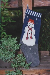 Sarah James Knitting Pattern XMAS802 Snowman Christmas Stocking - Picture 1 of 3