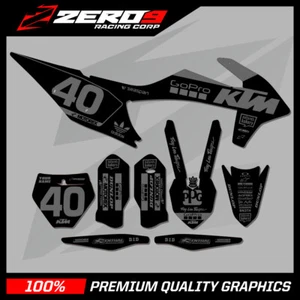 Custom MX Graphics Kit: Fits KTM SX SXF EXC EXCF XC XCW 125-500 - PRO GO BLK/GRY - Picture 1 of 6