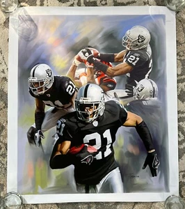 Oakland Raiders Asomugha ART Giclee Print NATION Zunzhong 20"X16" NFL Art litho - Picture 1 of 4