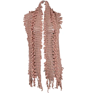 NARDI & TAGLIAFERRI Scarf Rose Pink Acrylic Yarn Intricate Made In Italy 70"X9" - Picture 1 of 5