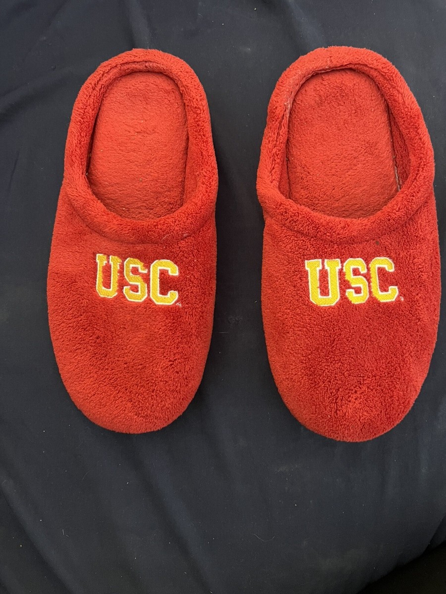 NCAA USC Trojans Moccasin Slippers - Team Logo Slippers For Men, Tan Large (11-12)