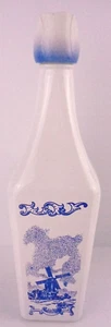 Vintage 1970's Vandermint Holland White & Blue Liquor Bottle Tulip Lid - Bild 1 von 7