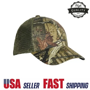 Camo Mesh Trucker Hat Snap Back Cap Hunting Washed Polo Baseball Visor Mens - Picture 1 of 5