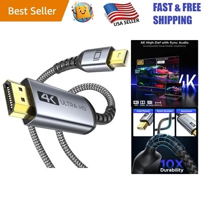Durable 4K Mini DisplayPort to HDMI Cable 6.6ft - Lag-Free Connection Guaranteed - Image 1 of 4