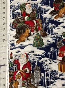 Woodland SANTA Cranston Cotton Fabric 1/2 Yard (18 By 44”) New - Picture 1 of 4