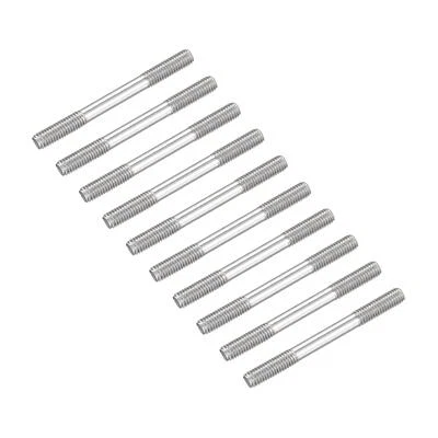METALLIXITY 10pcs Double Ended Stud M6 Thread 60mm Length 304 Stainless Steel Bolts