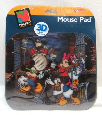 Vintage Fellowes Mickey Unlimited Mousepad 3D Motion Rock N Roll New - Image 1 of 4