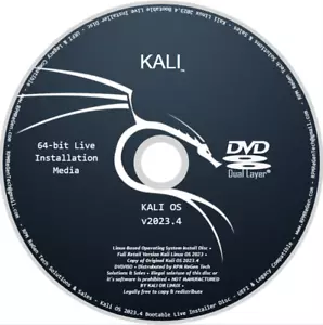 Kali Linux v2023.4 Installation Disc: BOOTABLE DVD KALI HACKER PROGRAMMER LINUX - Picture 1 of 2