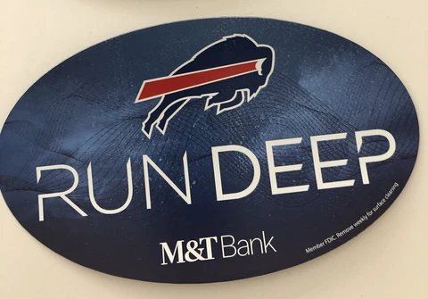 NEW M&T BANK BUFFALO BILLS OVAL MAGNET 4 FRIDGE/CAR/METAL SURFACE 2016 Go Bills! Cover