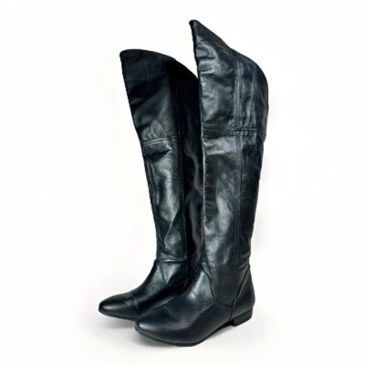 Chinese Laundry Boots Womens Size 6 Tall Knee High Pull On Black Leather Comfort - Image 1 of 4