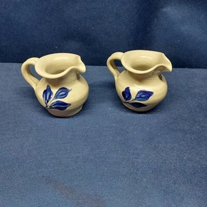 Vintage 1999 WPP Williamsburg Pottery Set/2 Mini Creamers EUC  - Picture 1 of 5