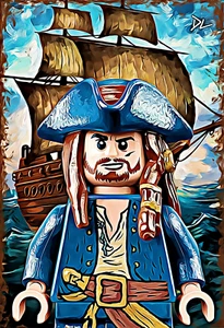 Jack Sparrow "The Minifigure" Original Pop Art Print - 13 x 19 Poster - Picture 1 of 1