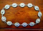 Vintage CONCH BELT -Silver Tone Metal - Oval Scalloped - 32&quot; - Southwestern