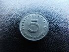 Germany 1940 D  5 pfennig Coin Rare Old WWII  Eagle  Reichspfenning zinc H5