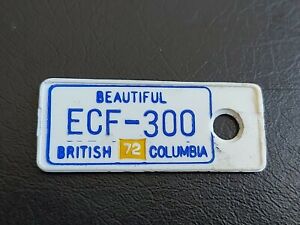 1972 TB Vet British Columbia Canada Key Tag License B1