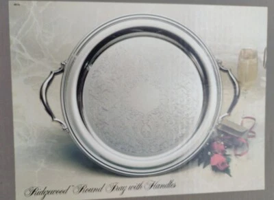 NEW Oneida Silverplate Ridgewood Round Tray With Handles 14.5”. 82021914A nib - Image 1 of 4