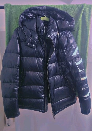 VALENTINO VLTN PUFFER COAT TAGLIA 50 40 NERO LOGO $ 500 AUTENTICO VESTIBILITÀ COME MED