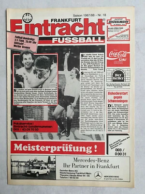 BL 87/88 Eintracht Frankfurt - SV Werder Bremen, 03.05.1988 - Frank Schulz - Bild 1 von 4