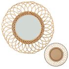 15inches Decorative Wall Mirror Rattan Frame Vintage And Charming Design