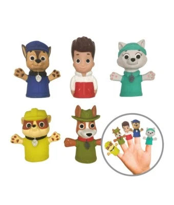 Paw Patrol Vinilo Bath Time 5 Finger Puppets Nuevo Set Rastreador Ryder Everest Chase Foto 1 de 4