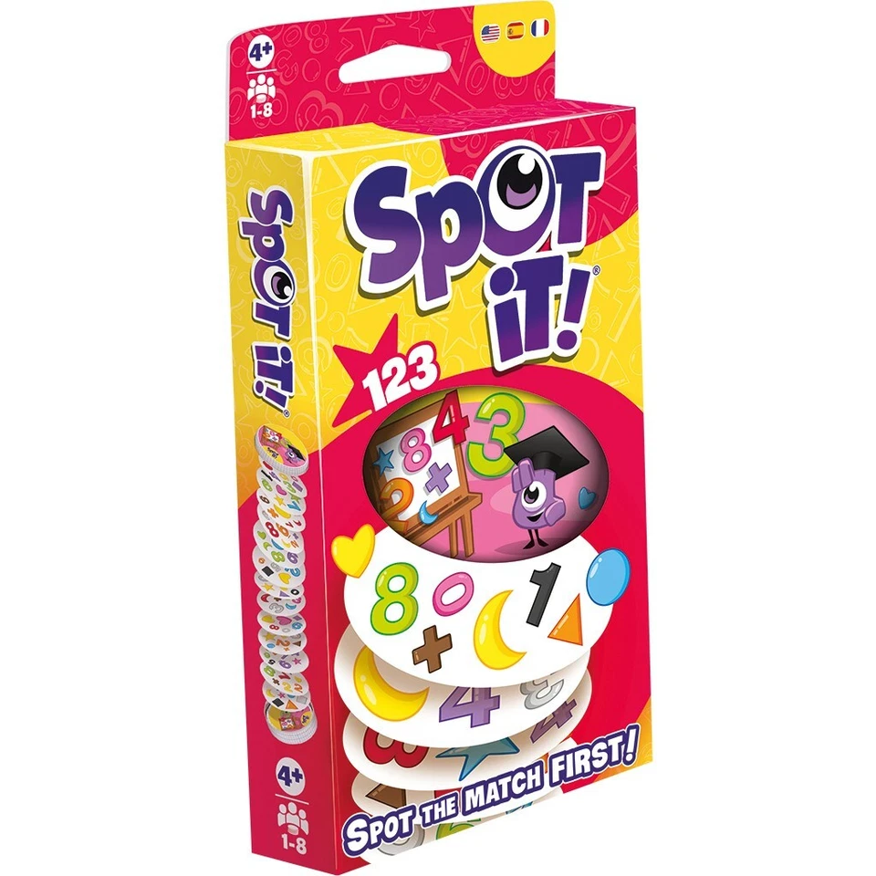 Spot It! 123 Eco-Blister Family Party Card Game SP133ML Dobble Numbers 1, 2, 3 - Image 1 of 4