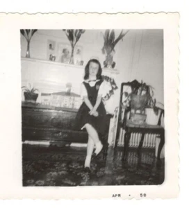 Vintage Photo Girl School Uniform 1950's Found Art DST98 b - Picture 1 of 1