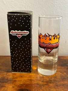 NUEVO Harley Davidson Café Las Vegas 4" Alto Shot Glass en Caja Original - Imagen 1 de 3