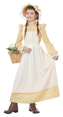 Prairie Girl Colonial Pioneer West Settler Fancy Dress Halloween Child Costume - Image 1 of 2