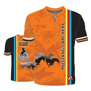 PERSONALISIERTES TRIKOT T-Shirt personalisieren Name Nummer Team - Mustangs Bogenschießen Trikot - Bild 1 von 7
