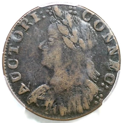 1787 M 8-O R-3 PCGS VF 20 Connecticut Colonial Copper Coin - Image 1 of 3