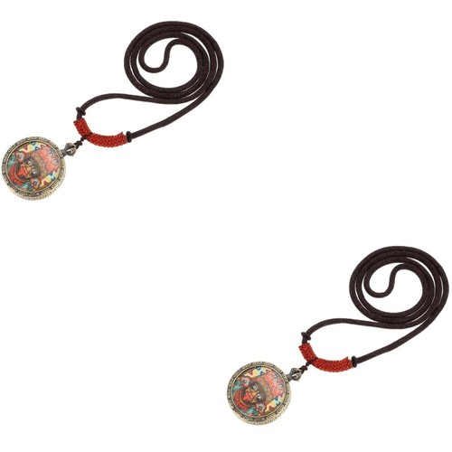 VETEMENTS 2 Pezzi Ciondolo Zakiram Uomo Miss Uomo Collana a Strati da Appendere Retrò