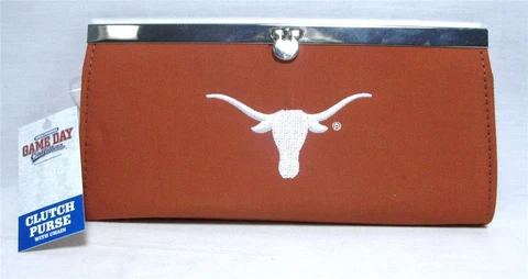 University Of Texas Longhorns Ladies Clutch Purse Chain Fashion Wallet Handbag Cover