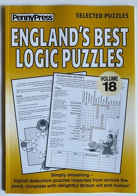 Volume 18 ENGLAND'S BEST LOGIC PROBLEMS Dell Penny Press British Variety Games - Image 1 of 4