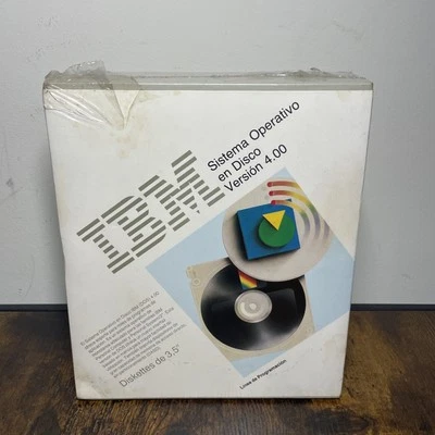 Vintage 1989 IBM DOS 4.00 Floppy Diskettes 3,5” On SPANISH Sistema Operativo NEW - Image 1 of 4