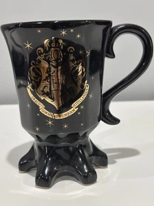 Harry Potter Hogwarts Logo Black Ceramic Claw Foot Cup - Picture 1 of 6