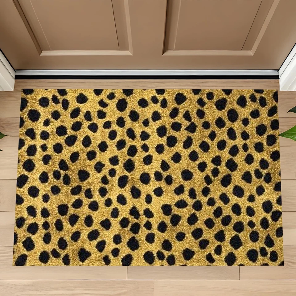 Wash+Dry Leopard -Piece Washable Rug with Backing, Small Mat for Entryway, Ki... - Image 1 of 4