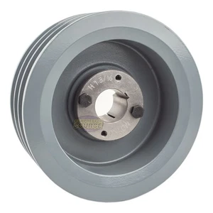 Cast Iron 5.5" Triple Groove Pulley Belt B Section 5L and 1-3/16" Sheave Bushing - Picture 1 of 6