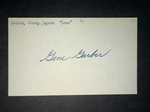 Tarjeta Piratas 1969: Gene Garber, firmada 3x5 - Imagen 1 de 1