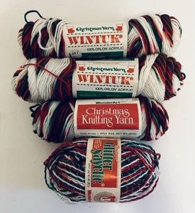 Christmas Knitting Yarn Wintuck Acrylic Glitter Red Green White Assorted New - Picture 1 of 14