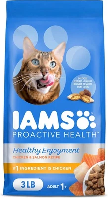 Comida seca para gatos IAMS Healthy Enjoyment 3 libras (paquete de 1), pollo y salmón  Foto 1 de 4