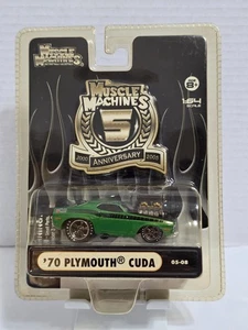 '70 PLYMOUTH CUDA GREEN 05-08 MUSCLE MACHINES DIECAST CAR 2005 ANNIVERSARY - Picture 1 of 8