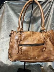#5937. Bed Stu Tan Rockababy Bag in Vegetable Tanned Leather w/Double Handles - Picture 1 of 18