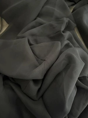 New High Quality Chiffon Fabric Remnant-4 Yards-Jet Black - Image 1 of 4