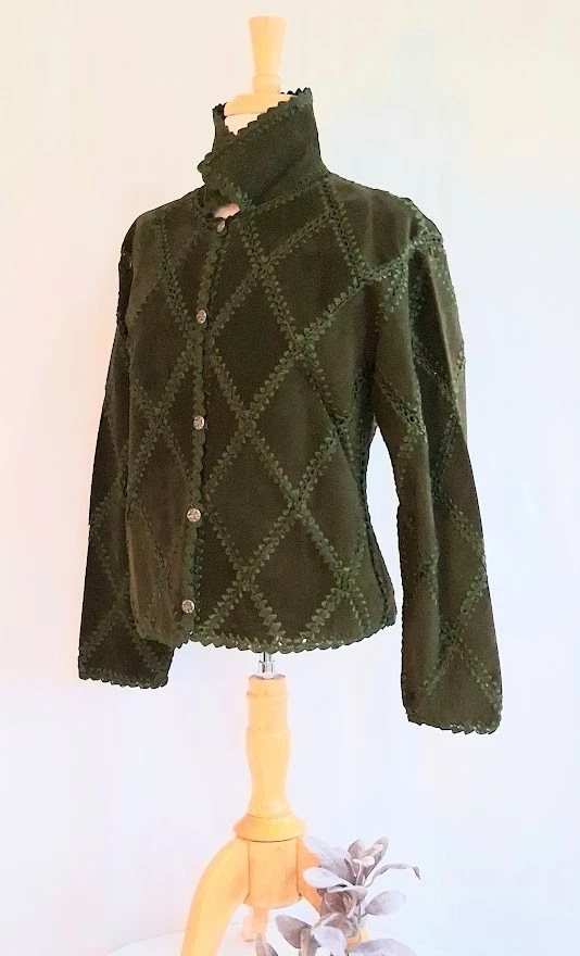 CHAQUETA MUJER SCULLY ~ GAMUZA CUERO / GANCHILLO / MEDIANA Foto 1 de 4