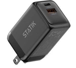 Fast-Charging GaN Power Adapter - 48W Dual USB C & USB - International Plugs NEW - Photo 1 sur 4
