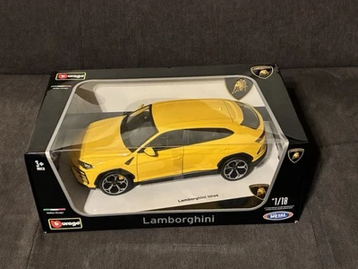 LAMBORGHINI URUS, jaune, 2018, BBURAGO, 1/18. Neuve, boîte d’origine. - Photo 1/4